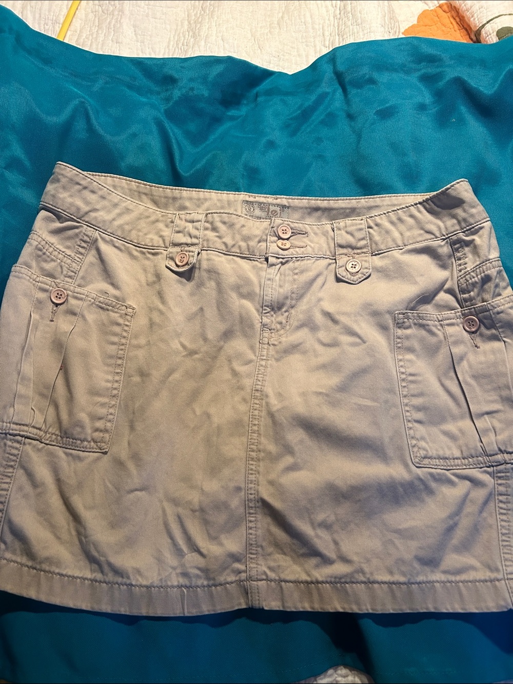 Lei Light Beige Casual Button Front Skirt